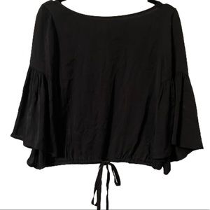 MILLY Black Silk Blouse